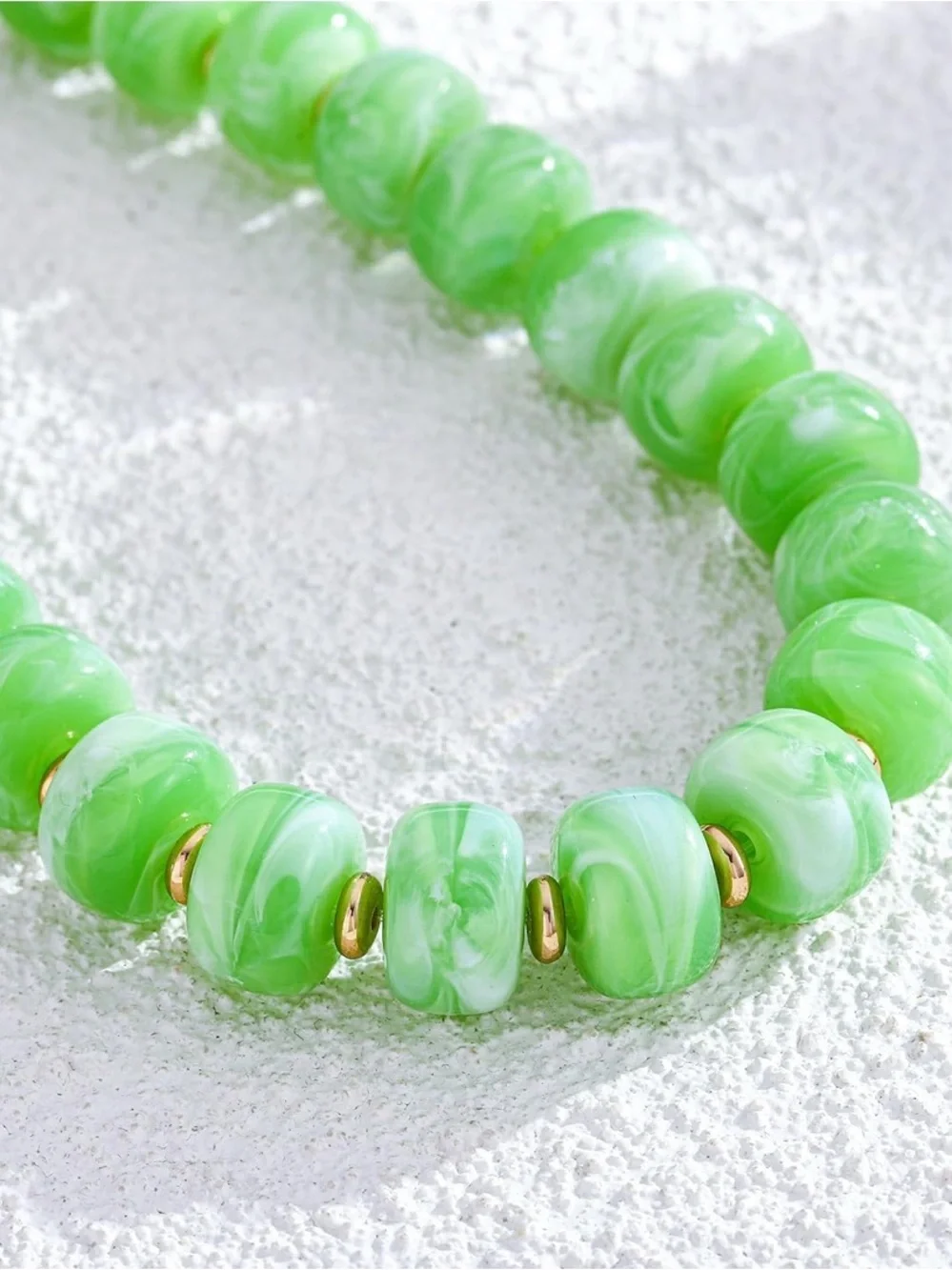 Light Green Lime Beaded Statement Necklace